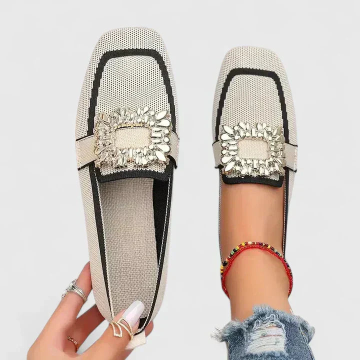MODEGEIST Damen Loafer Slip-On Stützende Sohle Bequem