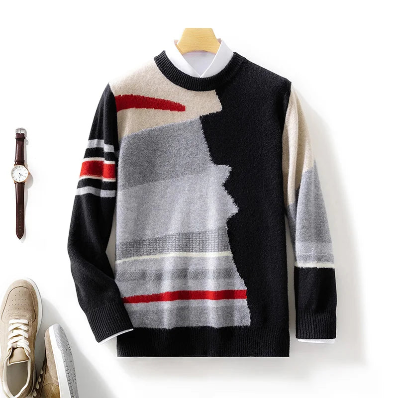 Merino-Wollpullover Miello – Abstraktes Design