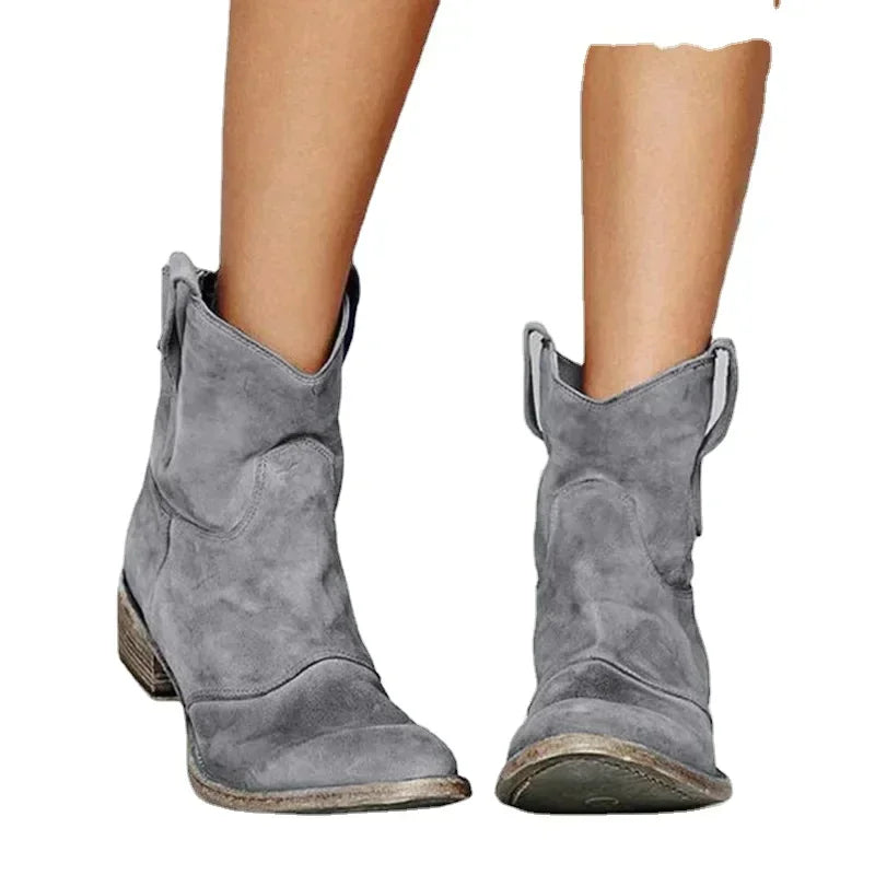 ModeGeist | Vintage-Leder-Spitzen-Stiefeletten