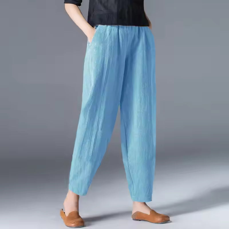 MODEGEIST Damen Sommerhose Leichtes Gewebe Atmungsaktiv Entspannt