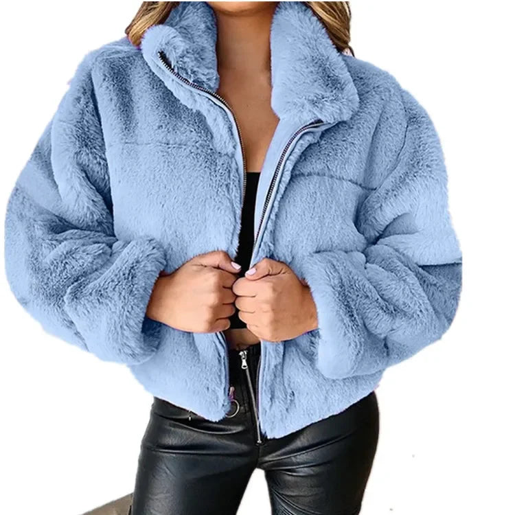 ModeGeist | Velvet Touch Mantel mit Reißverschluss