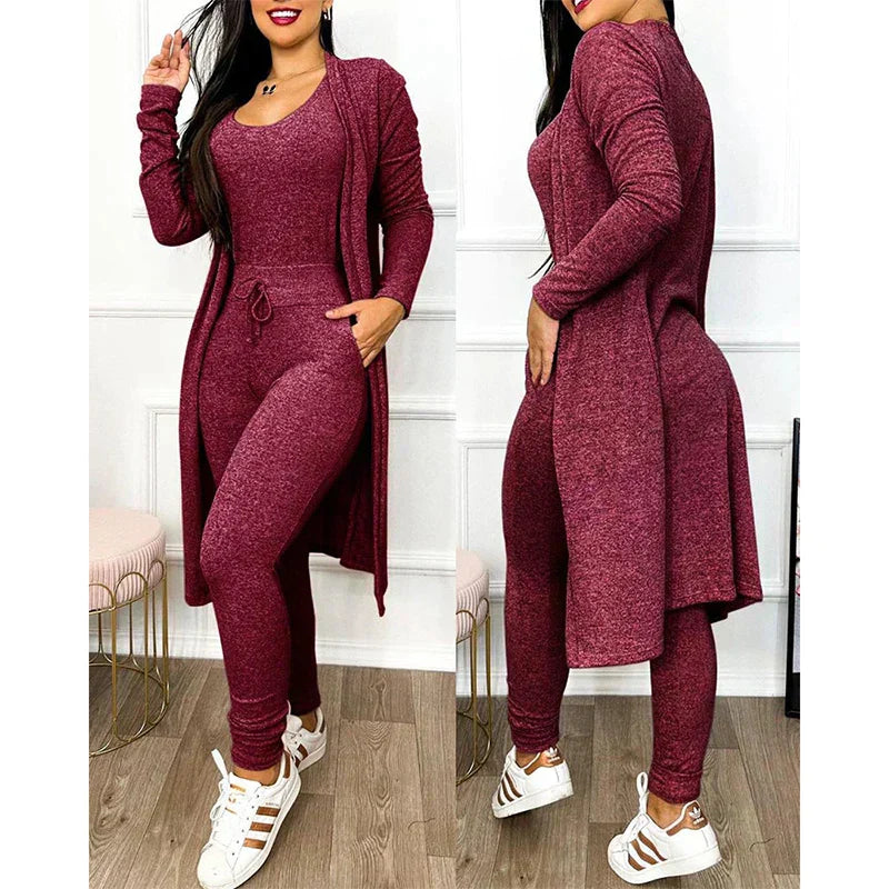 ModeGeist | Damen 3 Teiliges Loungewear Satz mit Jacke