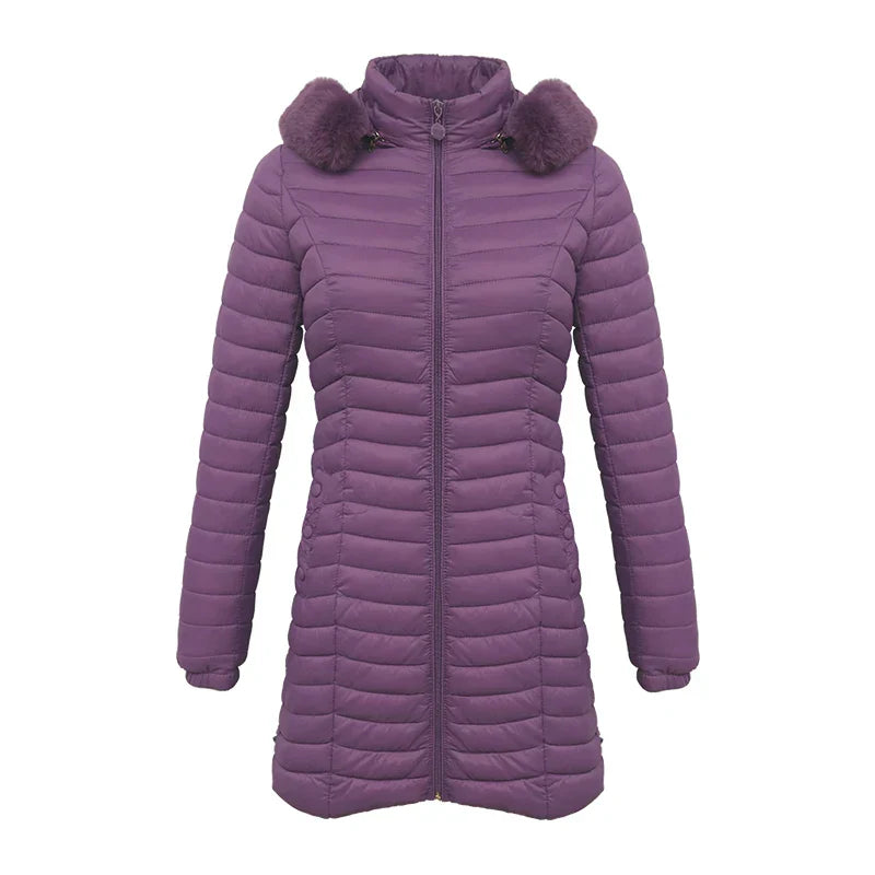 ModeGeist | Slim Fit Winter Puffer Jacke mit Pelzkapuze