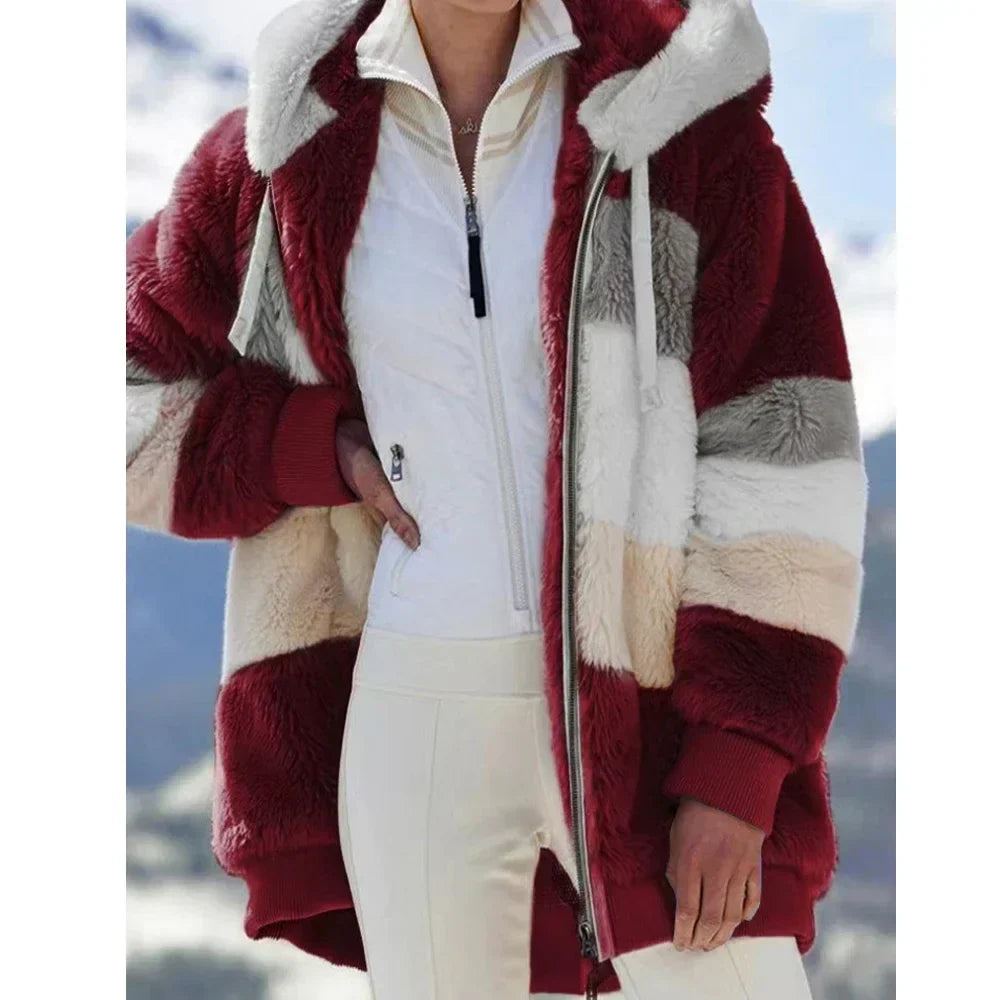 ModeGeist | Fleecejacke mit Kapuze - Langarm