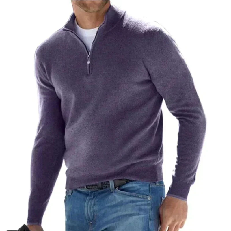 ModeGeist | Polo Stylischer Reißverschluss Pullover für Herren