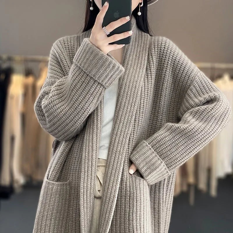 MODEGEIST Damen Open Cardigan Strickjacke Leicht Offene Front