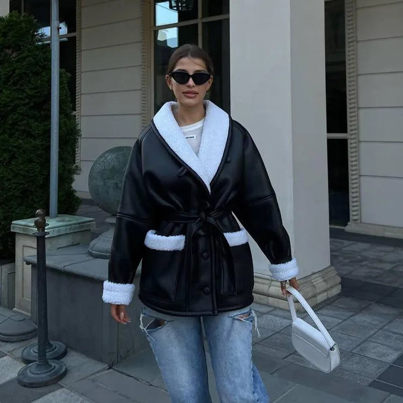 ModeGeist | Damenjacke mit Gürtel Winter