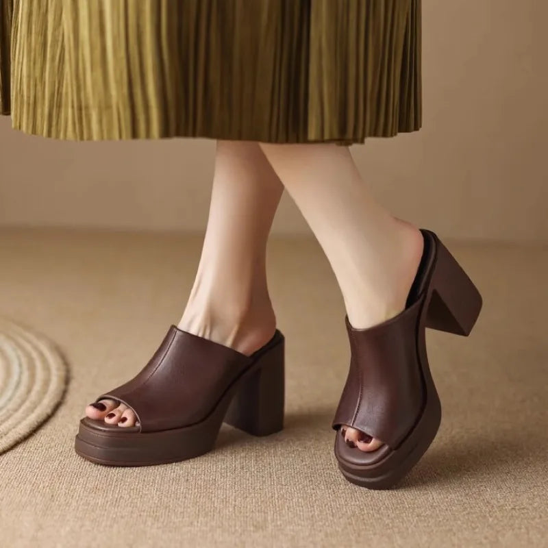 MODEGEIST Damen Plateau-Sandalen Flach Verstellbare Riemen