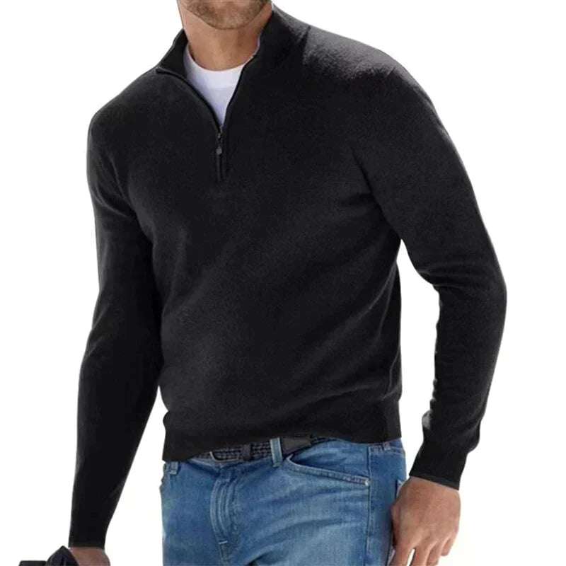 ModeGeist | Polo Stylischer Reißverschluss Pullover für Herren