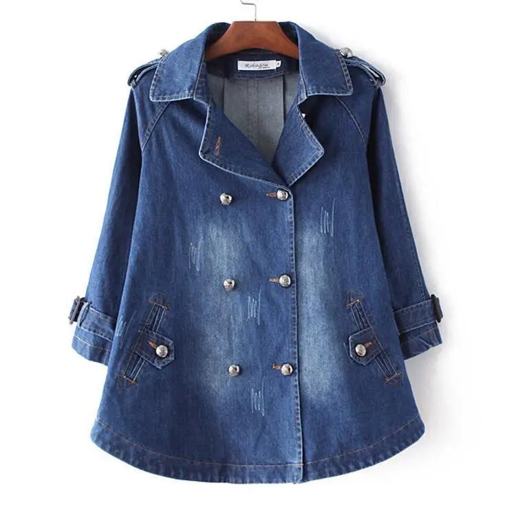 QUEENA Jeansjacke: Doppelknopfleiste