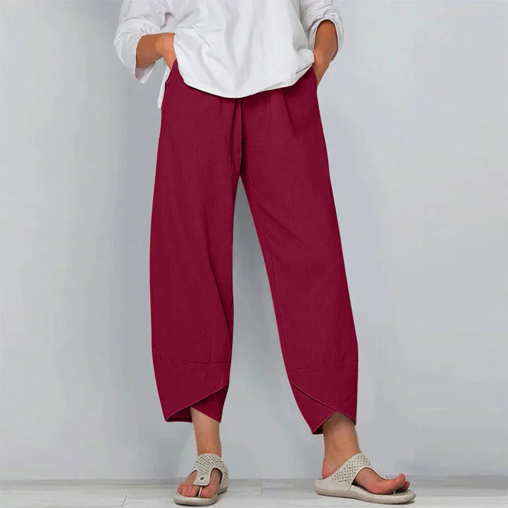 Damenhose Sadie aus Baumwolle und Leinen