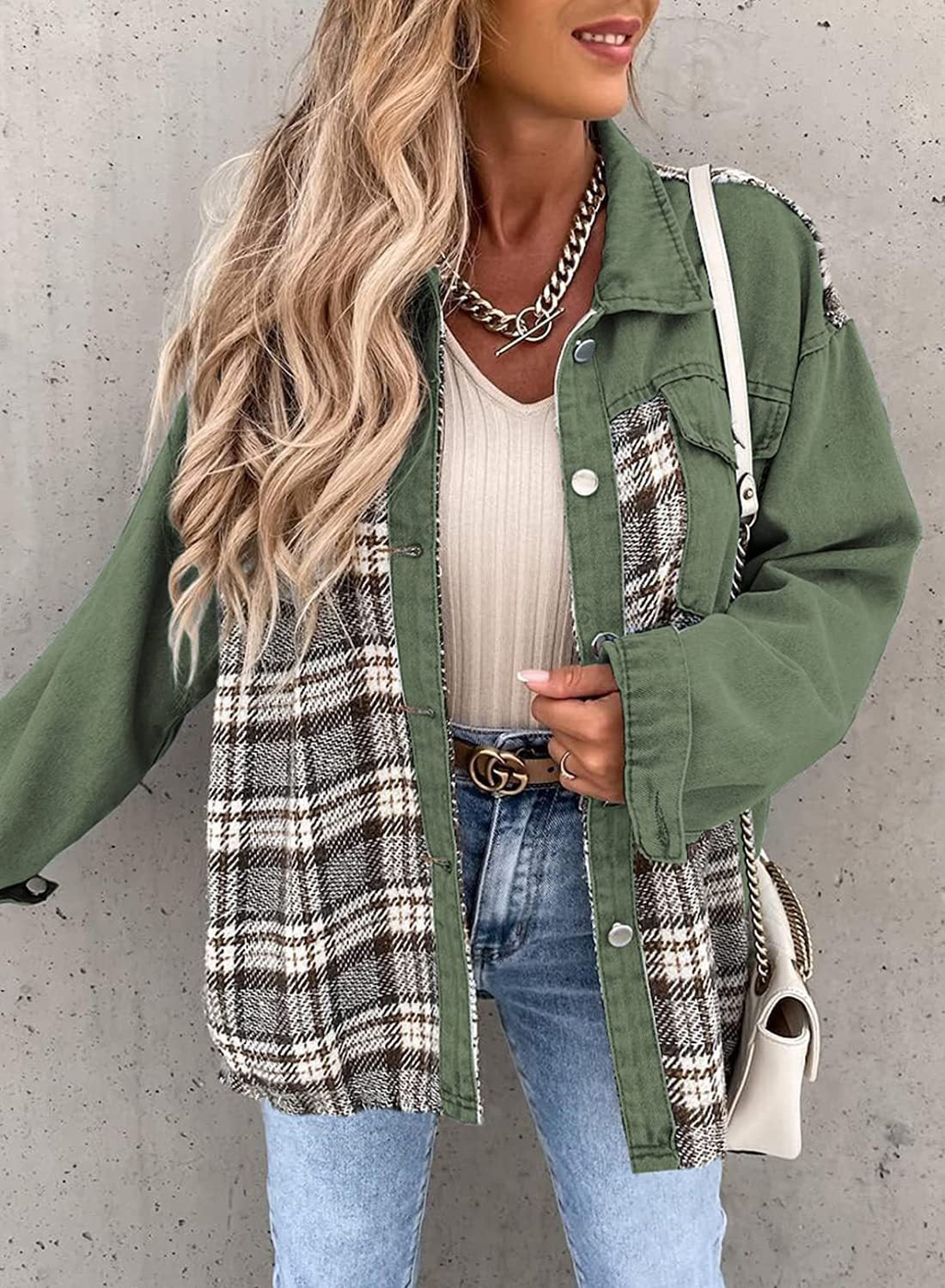 Jeansjacke mit langen Ärmeln und Knopfleiste – Modell Rosalind