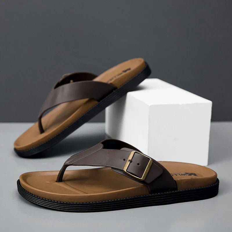 MODEGEIST Damen Vegan Sandalen Beige Gepolstert