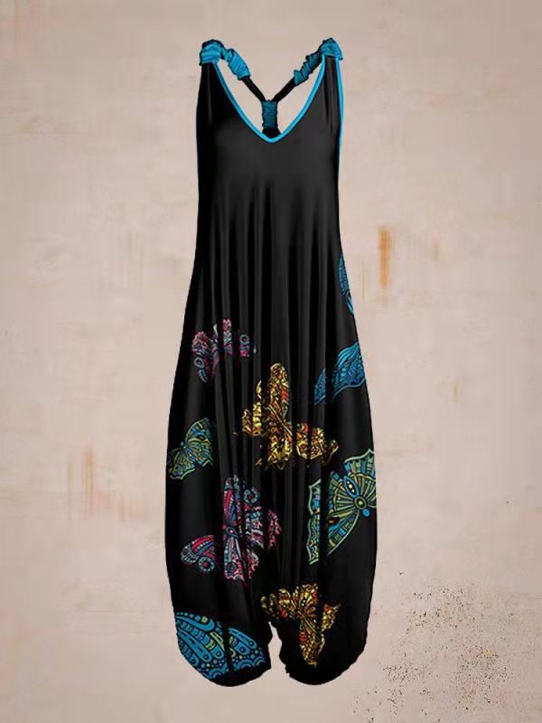 Damen Jumpsuit mit Muster, ärmellos