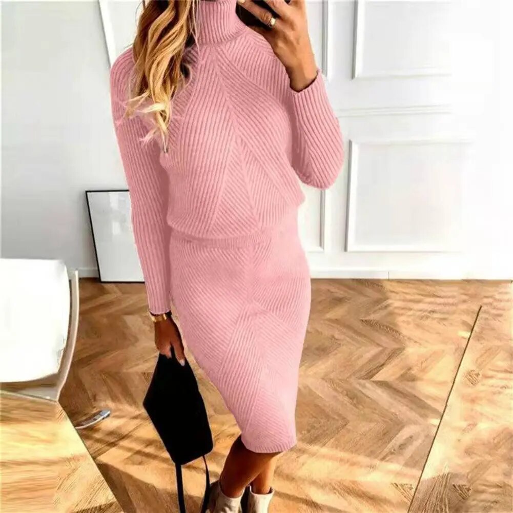 Beatrice: Rollkragenpullover-Set mit Strick