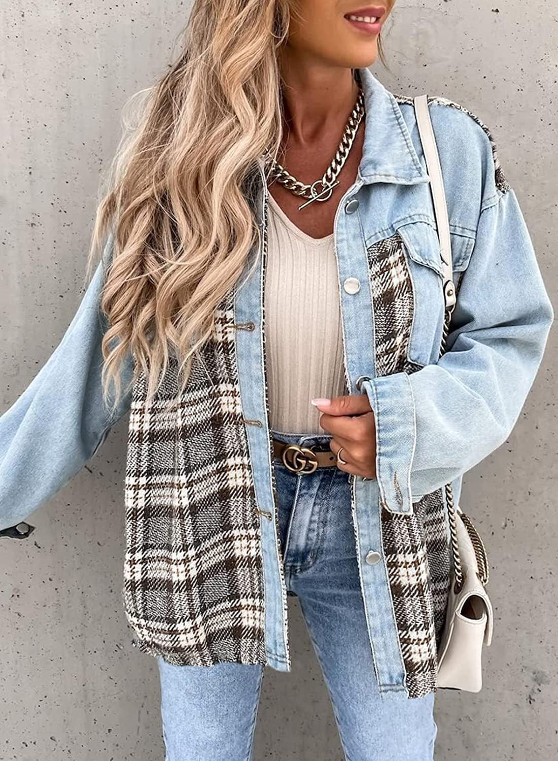 Jeansjacke mit langen Ärmeln und Knopfleiste – Rosalind