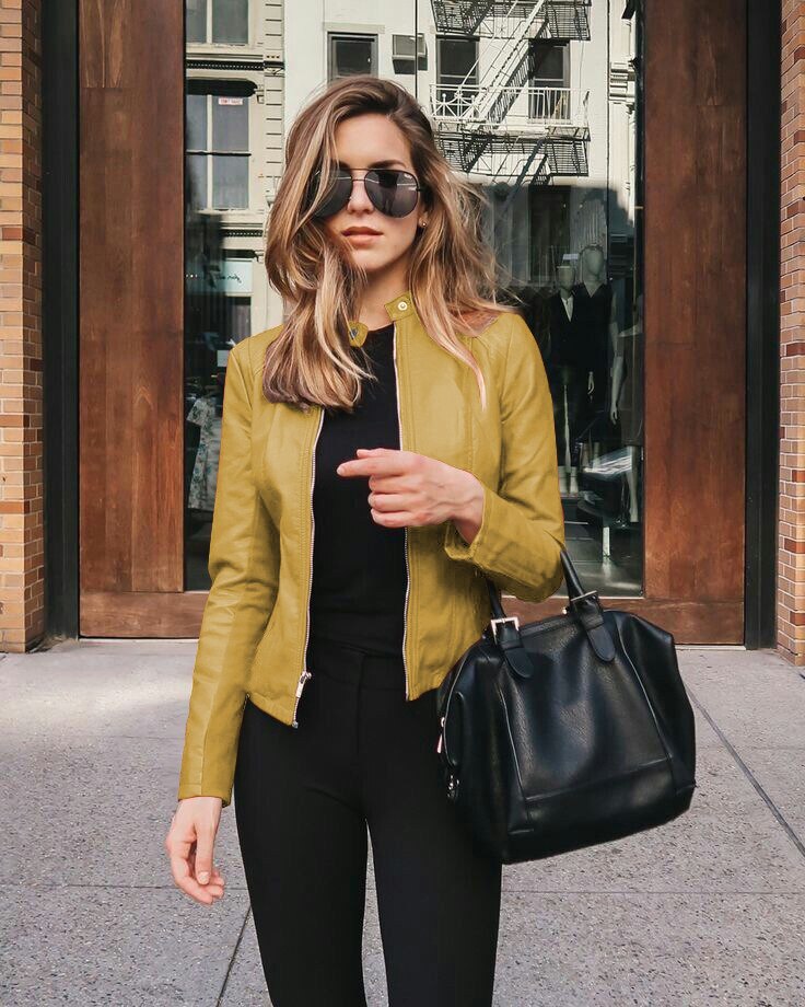 ModeGeist | Damen Slim Fit Lederjacke