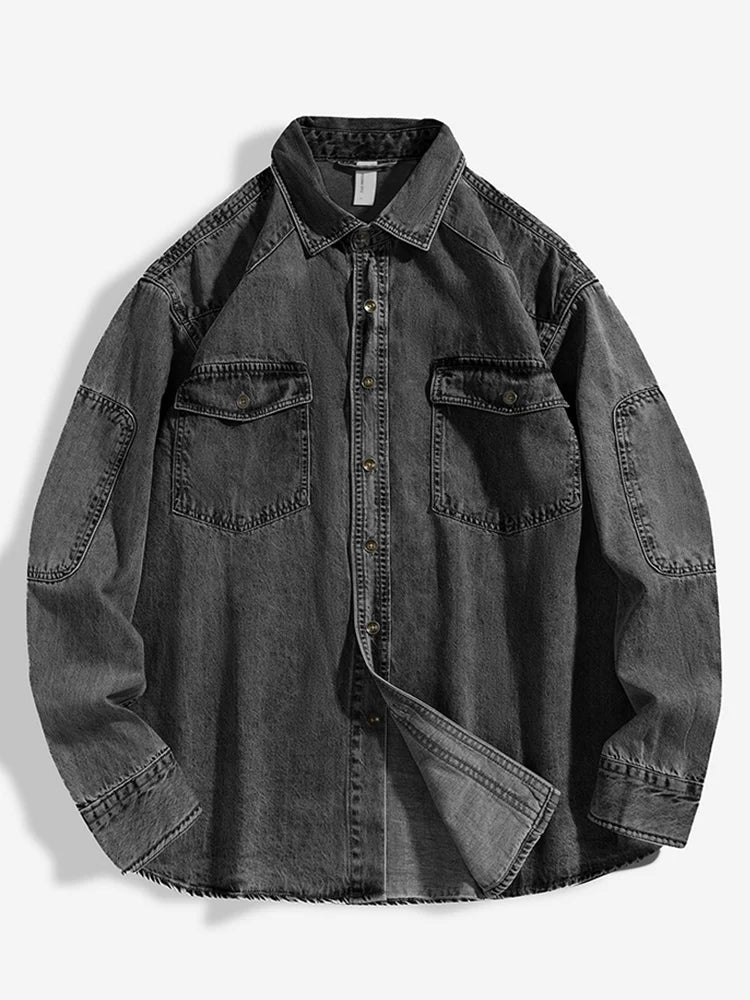 Strapazierfähiges Jeanshemd für Herren mit langen Ärmeln