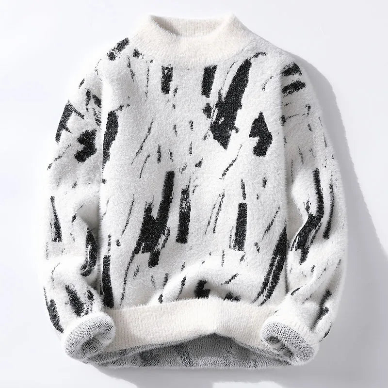 ModeGeist | Abstrakte Strickjacke Weich und Trendy Perfekt für Den Alltagsgebrauch
