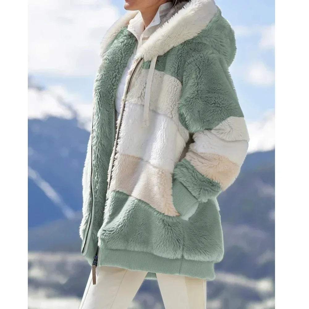 ModeGeist | Fleecejacke mit Kapuze - Langarm