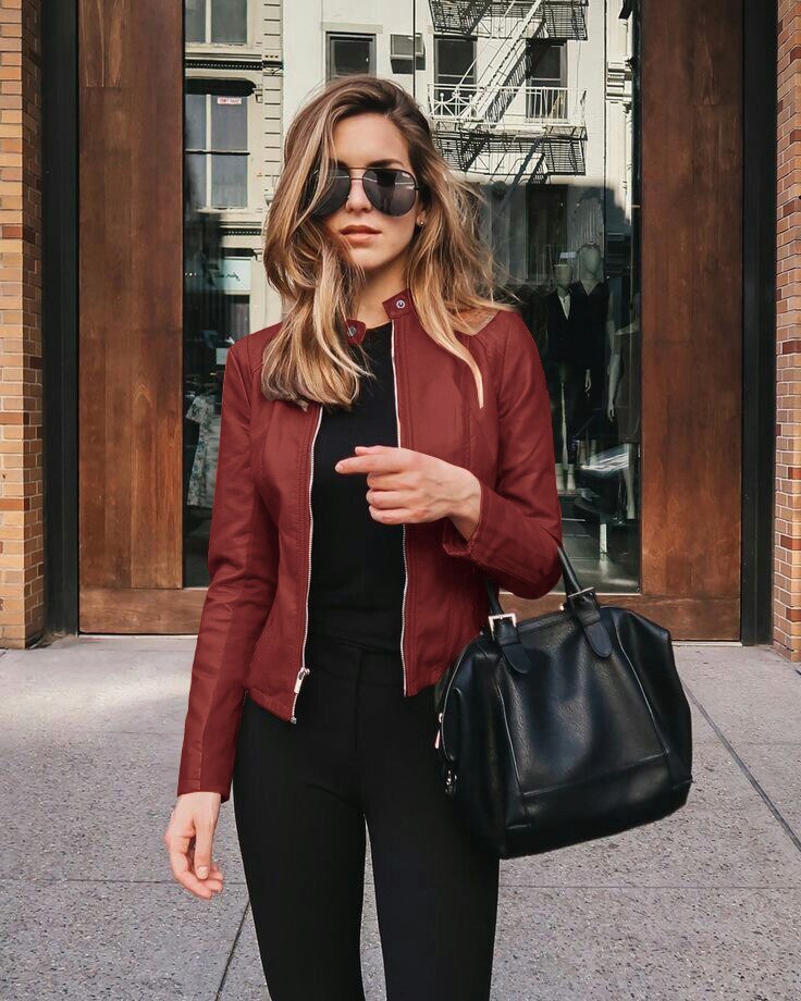 ModeGeist | Damen Slim Fit Lederjacke