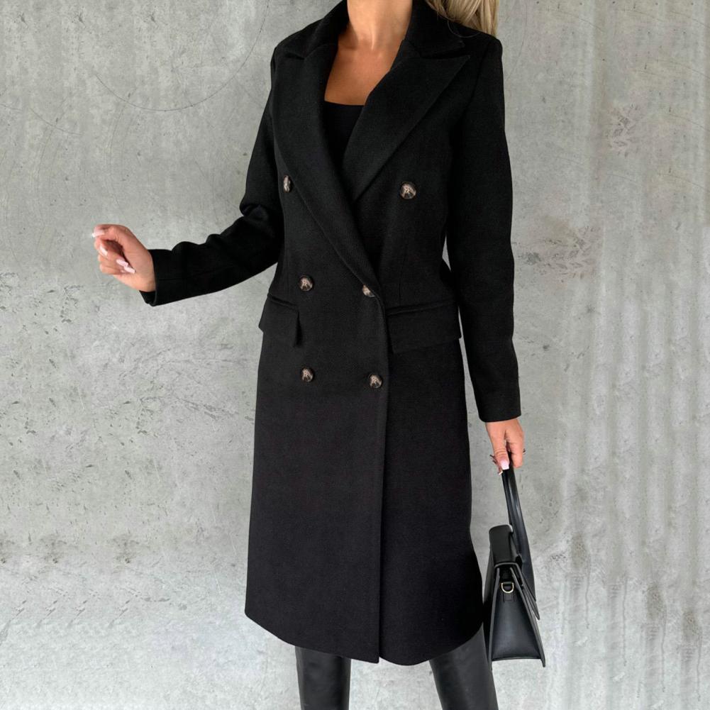 ModeGeist | Klassische Lange Jacke Wollmischung Elegant und Zeitlos