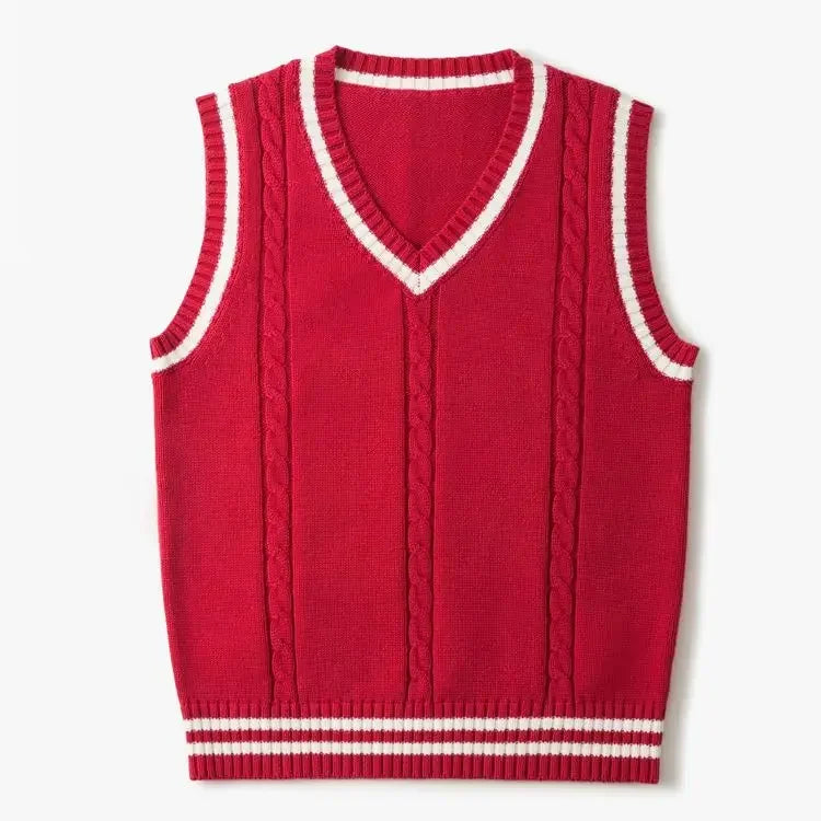 Herren-Strickpullover Christof mit V-Ausschnitt und ärmellos