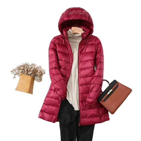 ModeGeist | Leichtgewicht Pufferjacke Langärmlige Gesteppte Jacke mit Abnehmbarem Kapuze