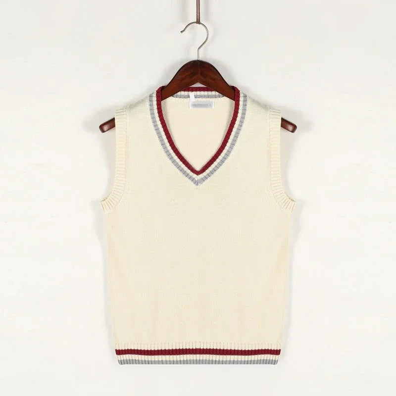 Herren-Strickpullover Christof mit V-Ausschnitt und ärmellos