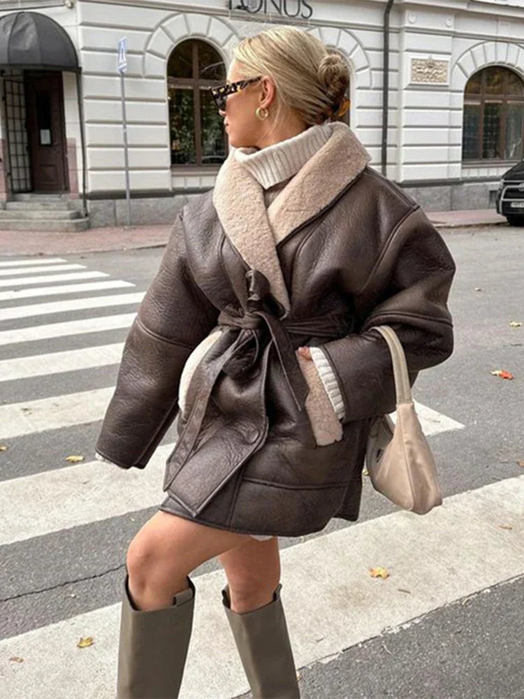 Hedy Winter Leather Jacket with Fur