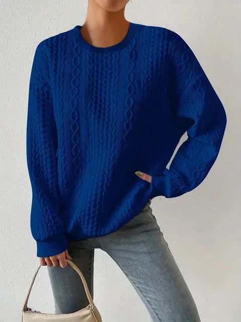 Fudus Langarm-Sweatshirt mit Rundhalsausschnitt