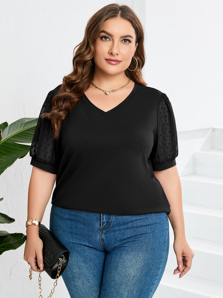 MODEGEIST Damen V-Ausschnitt Top Weicher Stoff