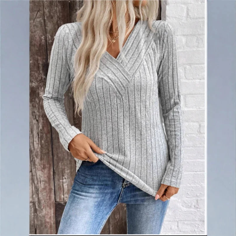 MODEGEIST Damen Strickpullover Streifen Relaxed-Fit Leicht