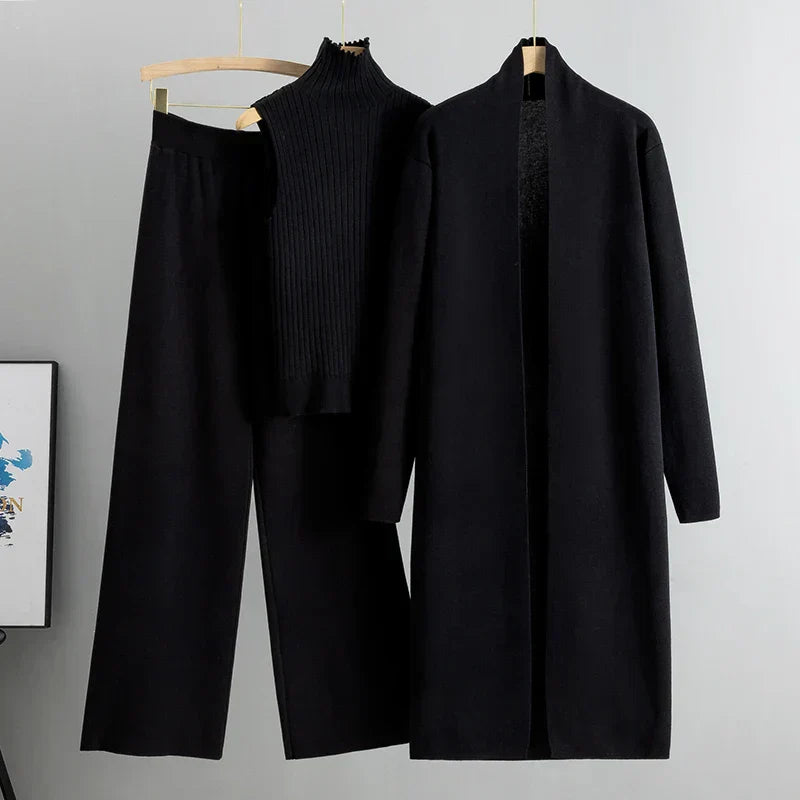 ModeGeist | delige gestrickte Set - stilvolle Damen Loungebekleidung