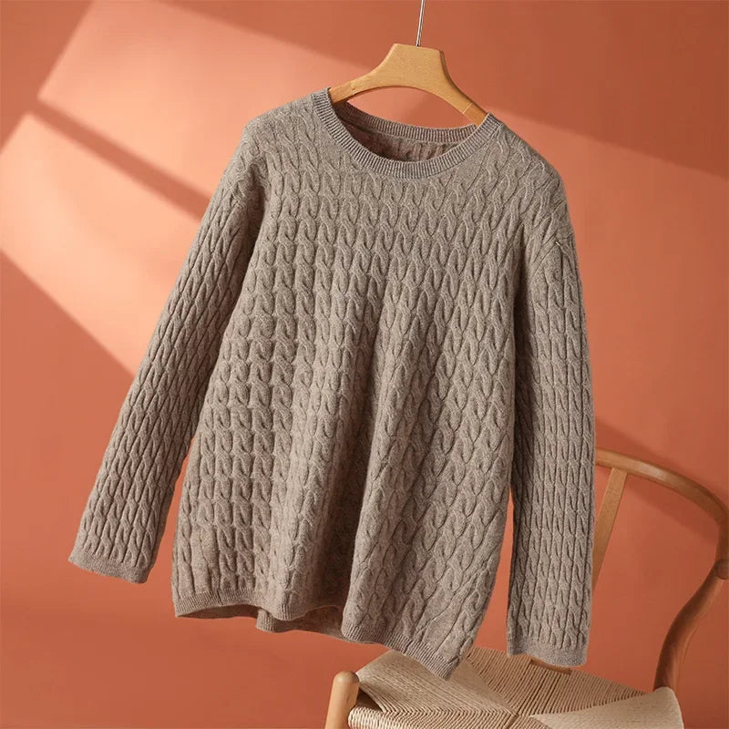 MODEGEIST Damen Leichter Strickpullover Entspannte Passform