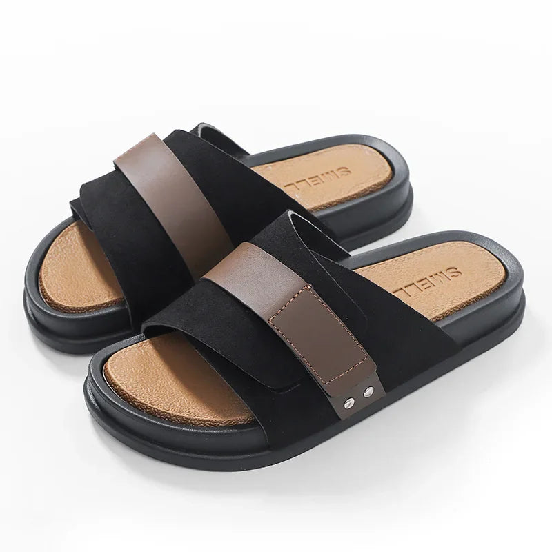 MODEGEIST Damen Pantoletten gepolstert Fußbett bequem Slides