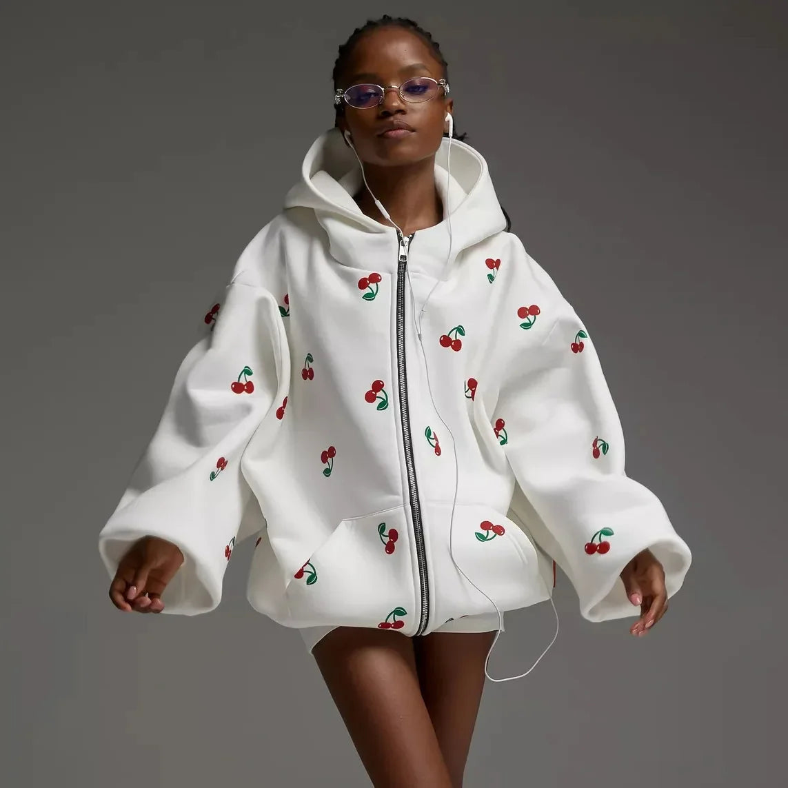 MODEGEIST Jacke in Weiß-Kirsch