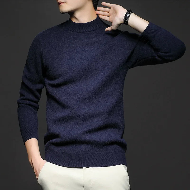 ModeGeist | Klassischer Strickpullover Rundhals Zeitloses und Elegantes Aussehen