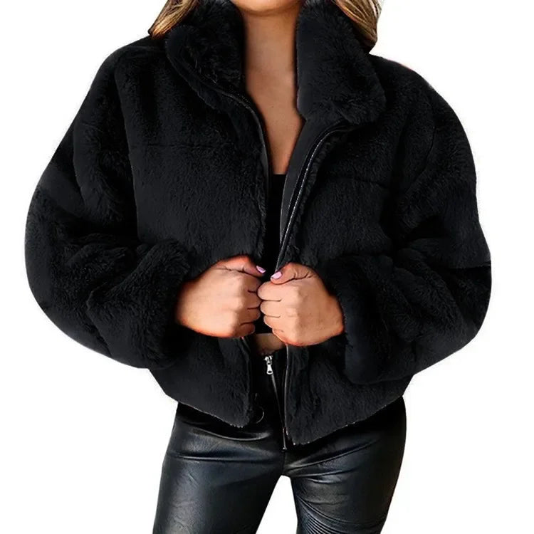 ModeGeist | Velvet Touch Mantel mit Reißverschluss