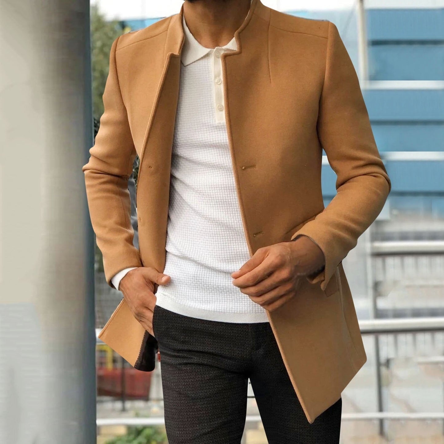 Mäntel für Herren in eleganter Uni-Farbe