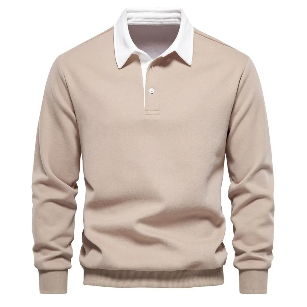 Hochwertiger Pierre™ Baumwollpullover mit Kragen