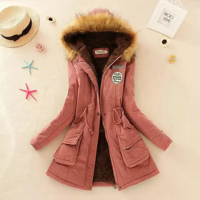 ModeGeist | Warme Gefütterte Winterjacke mit Kapuze für Damen