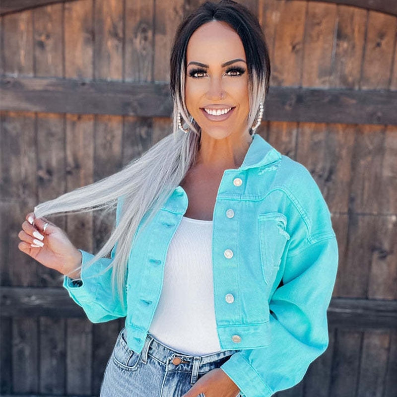 ModeGeist | Elegante Jeansjacke mit Fransen