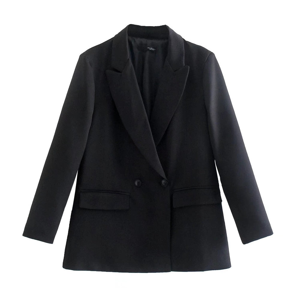 Eleganter Damen-Doppelreiher Büro-Kragenblazer von Avelena