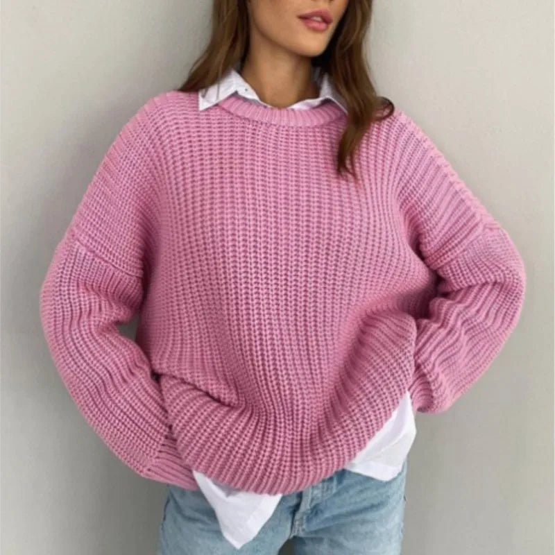 MODEGEIST Damen Pullover Weich Entspannte Passform Strick