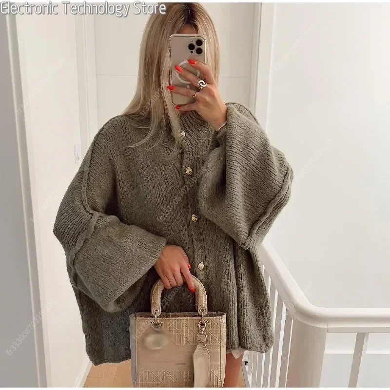 ModeGeist | Eleganter Strick-cardigan mit Knöpfen Wolle/acryl Komfortabel und Stilvoll