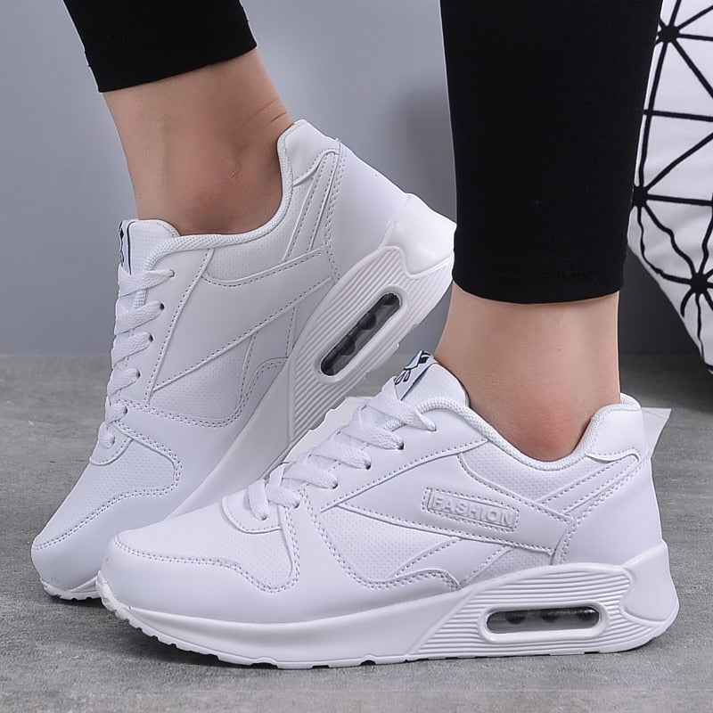 MODEGEIST Women's Fashion Sneakers Blue White Pink Outdoor Hiking Jogging Shoes