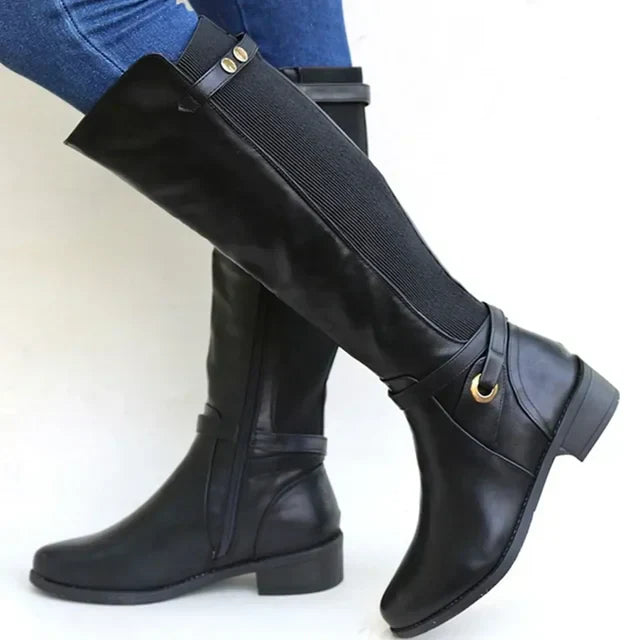 ModeGeist | Lederstiefel mit dicken Absätzen für zusätzlichen Halt