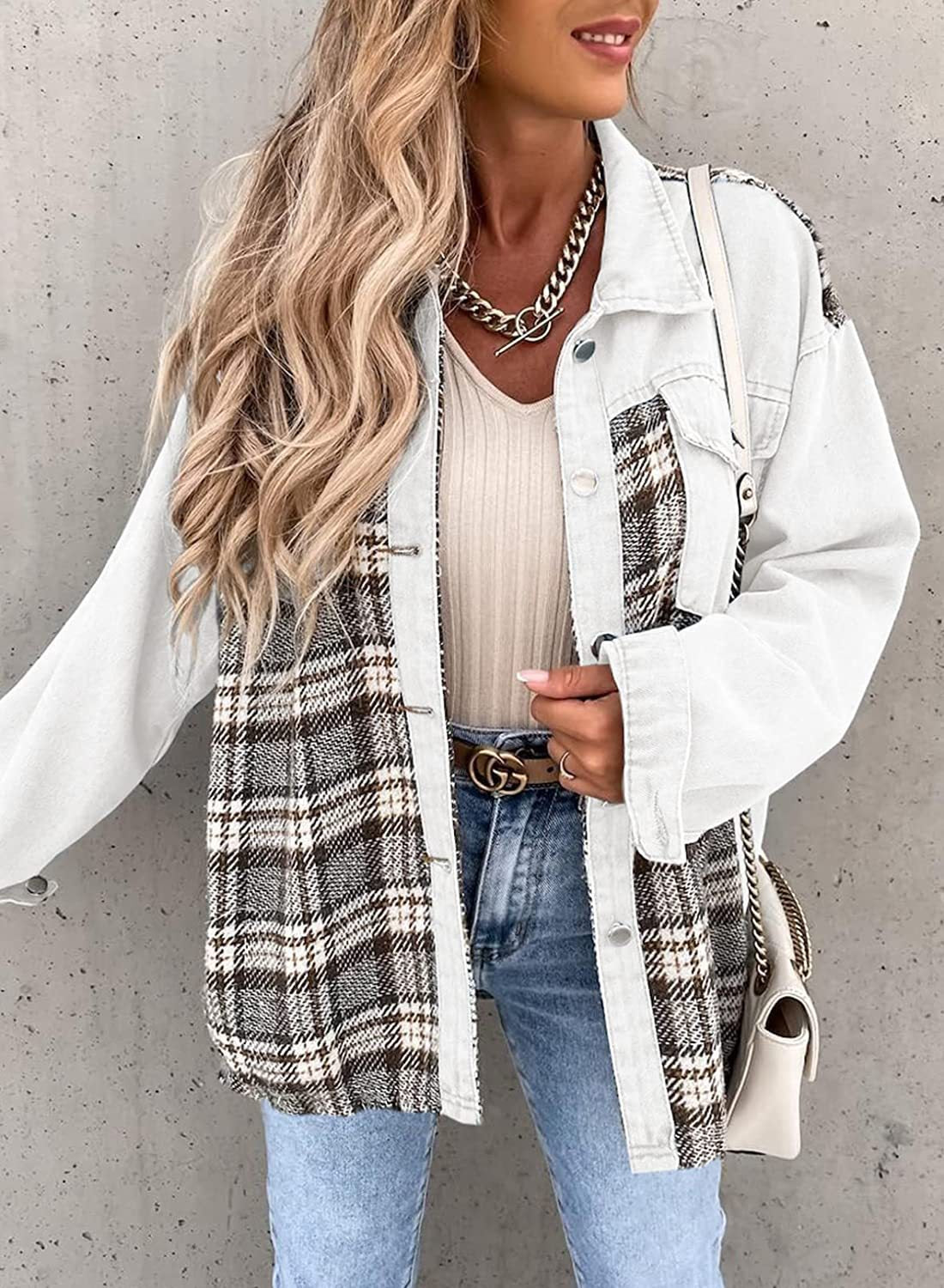 Jeansjacke mit langen Ärmeln und Knopfleiste – Modell Rosalind