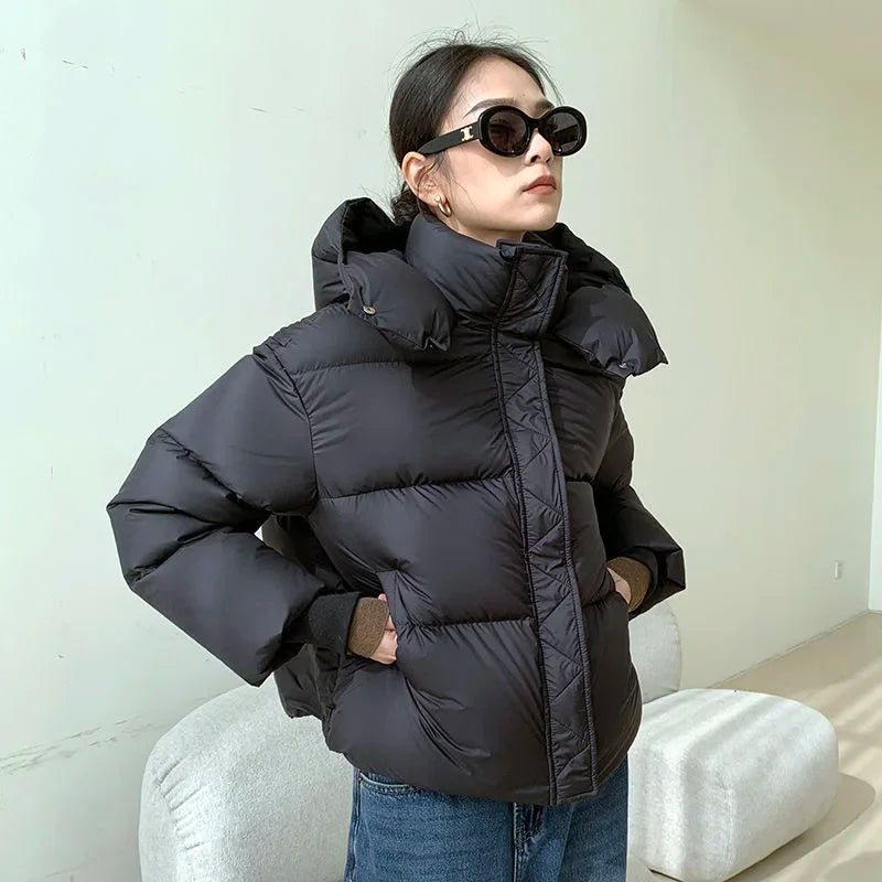 ModeGeist | Pufferjacke - Hoher Kragen - Oversized Fit - Gepolstert und Warm